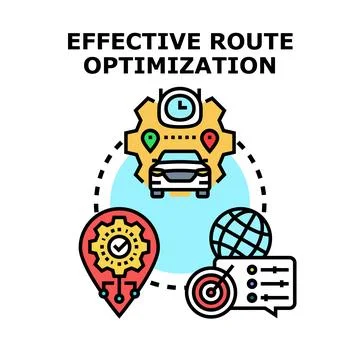 Optimizing delivery route with smart navigation technology Stock Illustration