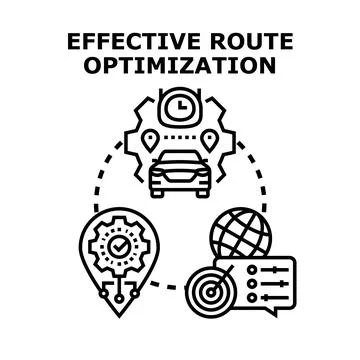 Optimizing delivery route with smart navigation technology Stock Illustration