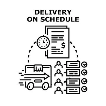 Optimizing delivery schedule and timely order fulfillment Ilustração Stock