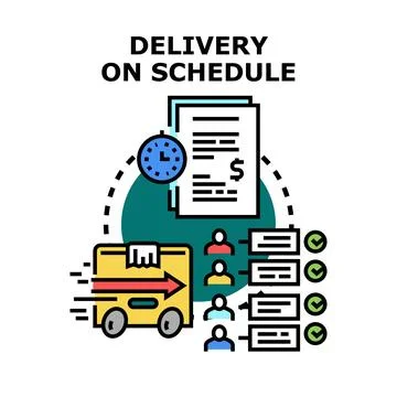 Optimizing delivery schedule and timely order fulfillment Ilustração Stock