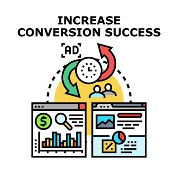 Optimizing digital advertising for conversion success growth Stock Illustration