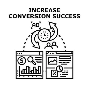 Optimizing digital advertising for conversion success growth Stock Illustration
