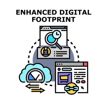 Optimizing digital footprint for online presence and data Illustrazione stock
