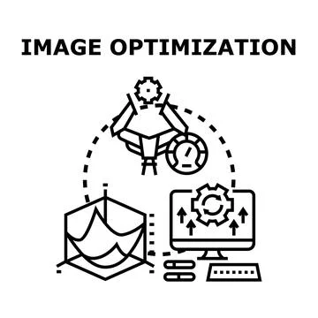 Optimizing digital image processing for web performance Stock Illustration