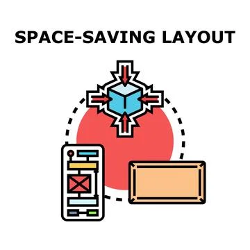 Optimizing digital layout for space saving responsive design Stock Illustration
