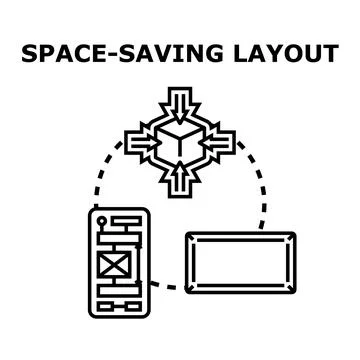Optimizing digital layout for space saving responsive design Иллюстрация