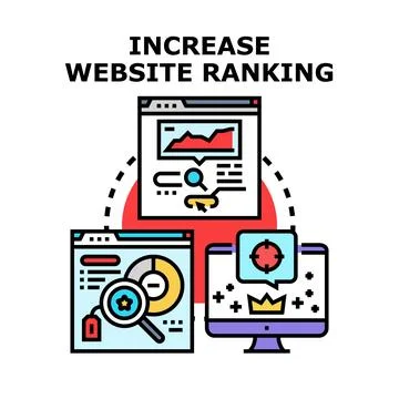 Optimizing digital marketing strategy for website ranking Stockillustratie
