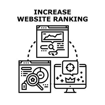 Optimizing digital marketing strategy for website ranking Stock Illustration