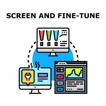 Optimizing digital processes with data analysis and fine tuning Stock Illustration