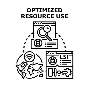 Optimizing digital resources for efficient web performance Stock Illustration