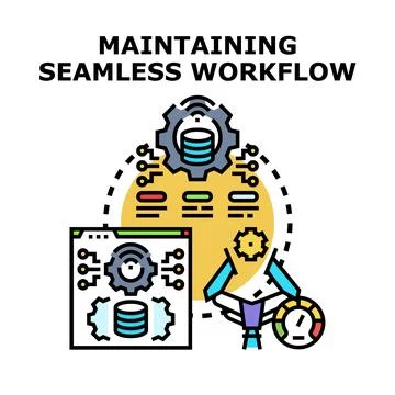 Optimizing digital workflow and automated data processing operations Stock Illustration