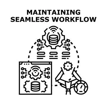 Optimizing digital workflow and automated data processing operations Stockillustratie