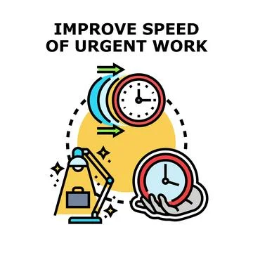 Optimizing efficiency and accelerating urgent business work Stock Illustration