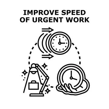 Optimizing efficiency and accelerating urgent business work Stock Illustration