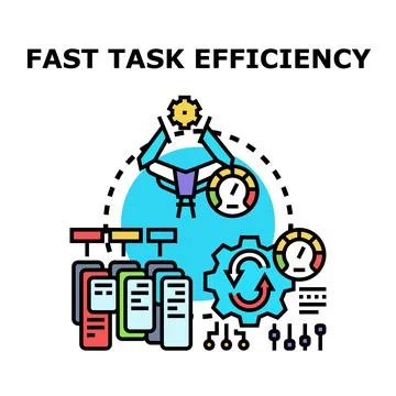 Optimizing efficiency and fast task performance concept Stock Illustration