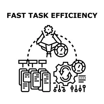 Optimizing efficiency and fast task performance concept Stock Illustration