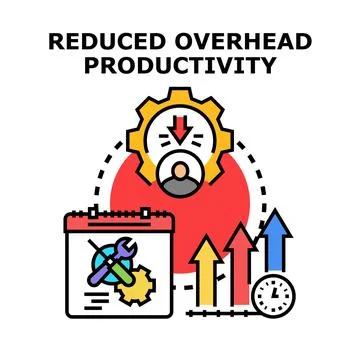 Optimizing efficiency reducing overhead increasing productivity concept Illustrazione stock