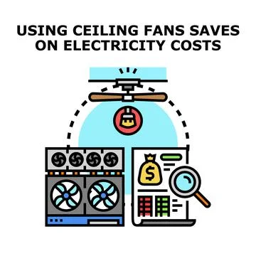 Optimizing electricity costs using efficient cooling solutions Stock Illustration