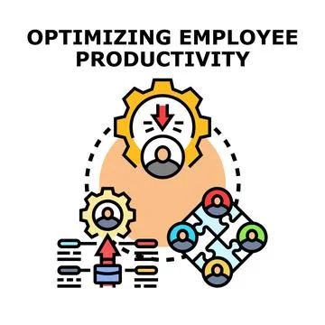Optimizing employee productivity management system concept 스톡 일러스트