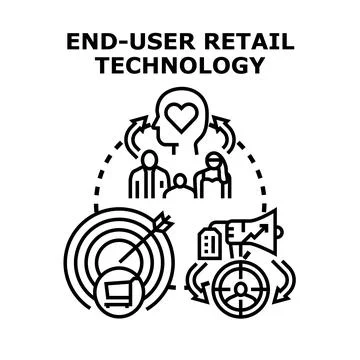 Optimizing end user retail technology with customer strategy Stock Illustration