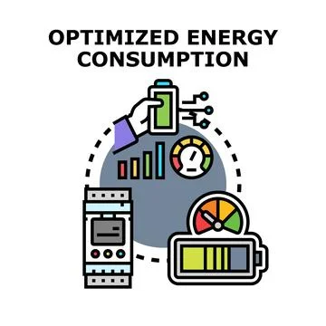 Optimizing energy consumption for sustainable power management Stock Illustration
