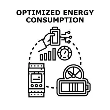 Optimizing energy consumption for sustainable power management Stock Illustration