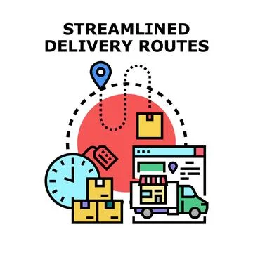 Optimizing fast delivery routes and logistics management Stock Illustration
