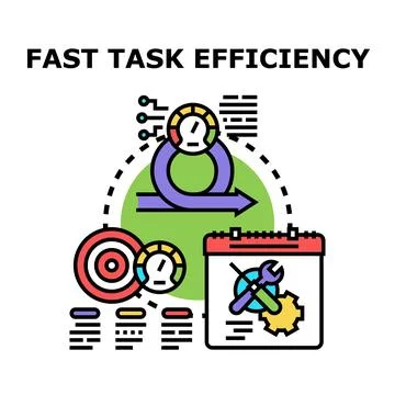 Optimizing fast task efficiency productivity agile project Stock Illustration