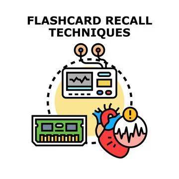 Optimizing flashcard recall techniques for enhanced learning memory Illustrazione stock