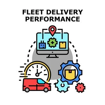 Optimizing fleet delivery performance with logistics management system 库存插图