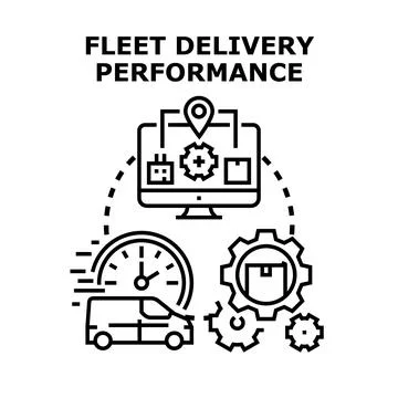 Optimizing fleet delivery performance with logistics management system イラスト素材