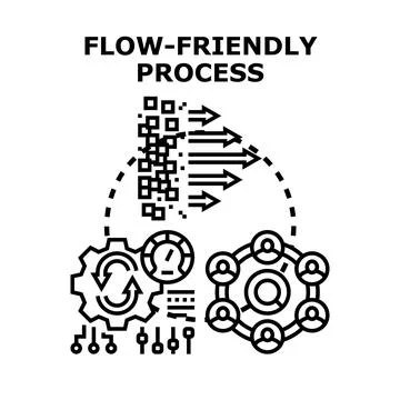 Optimizing flow friendly process and team collaboration Stockillustratie