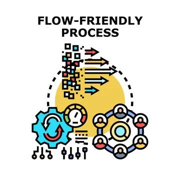 Optimizing flow friendly process and team collaboration Stock Illustration