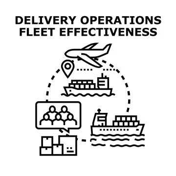 Optimizing global logistics and delivery operations effectiveness 스톡 일러스트