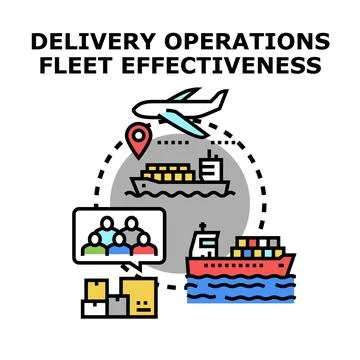 Optimizing global logistics and delivery operations effectiveness 스톡 일러스트