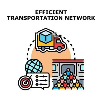 Optimizing global logistics and public transport network Illustrazione stock