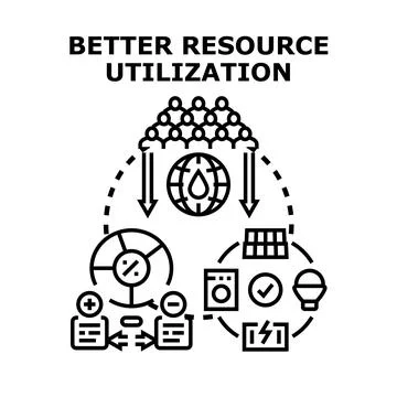 Optimizing global resource utilization for sustainable living Stock-Illustration