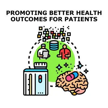 Optimizing health outcomes using data and medical care Stock Illustration