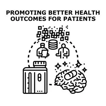 Optimizing health outcomes using data and medical care Stock Illustration