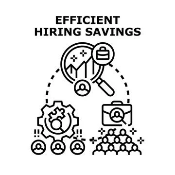 Optimizing human resources for efficient hiring savings and talent management Stock Illustration