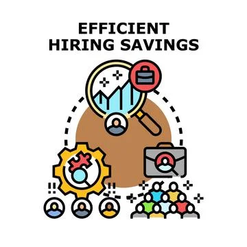 Optimizing human resources for efficient hiring savings and talent management Stock Illustration