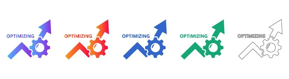 Optimizing Icon Set with Gear and Arrow Stock Illustration
