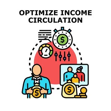 Optimizing income circulation planning for financial goals Illustrazione stock