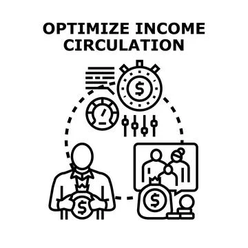 Optimizing income circulation planning for financial goals Stock Illustration