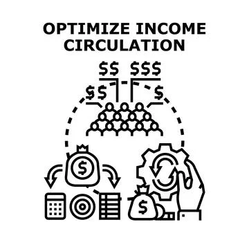 Optimizing income circulation process and financial management strategy Stock Illustration