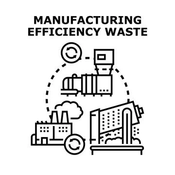 Optimizing industrial production efficiency minimizing waste concept Ilustración de archivo
