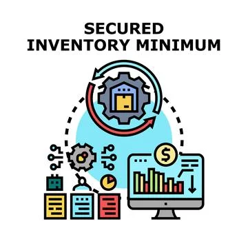 Optimizing inventory management for secured minimum stock levels Ilustración de archivo