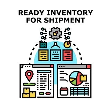 Optimizing inventory for shipping process and logistics management 스톡 일러스트