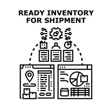 Optimizing inventory for shipping process and logistics management Ilustración de archivo