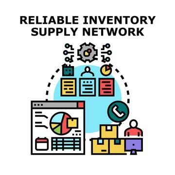 Optimizing inventory supply chain through network management system Stock Illustration
